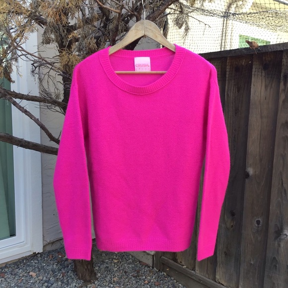 Crush 100% cashmere sweater women’s size 1 small pink pullover crewneck - Picture 1 of 6